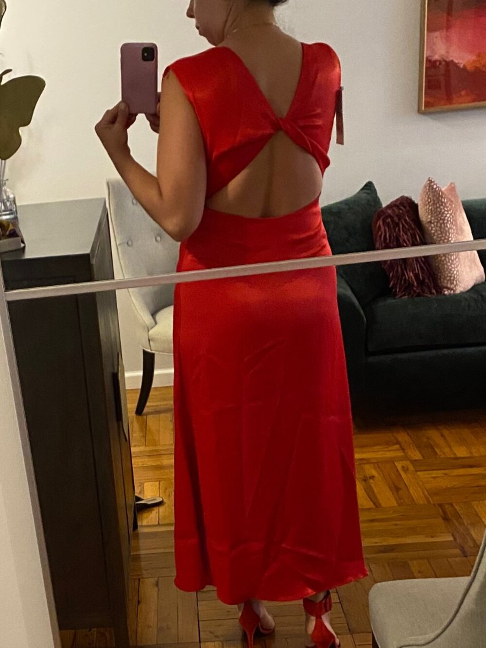 Zara Red Open Back Dress